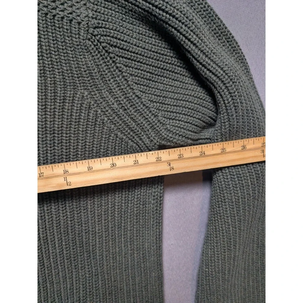 Vintage Eddie Bauer Henley Sweater Men's Large Green Chunky Knitted Classic Fit